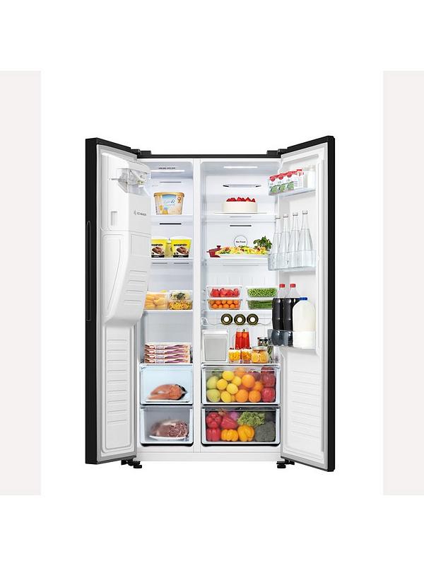 Fridgemaster MS91500IEB 90cm Wide Side by Side, Water and Ice, American Fridge Freezer - Black - Image 2